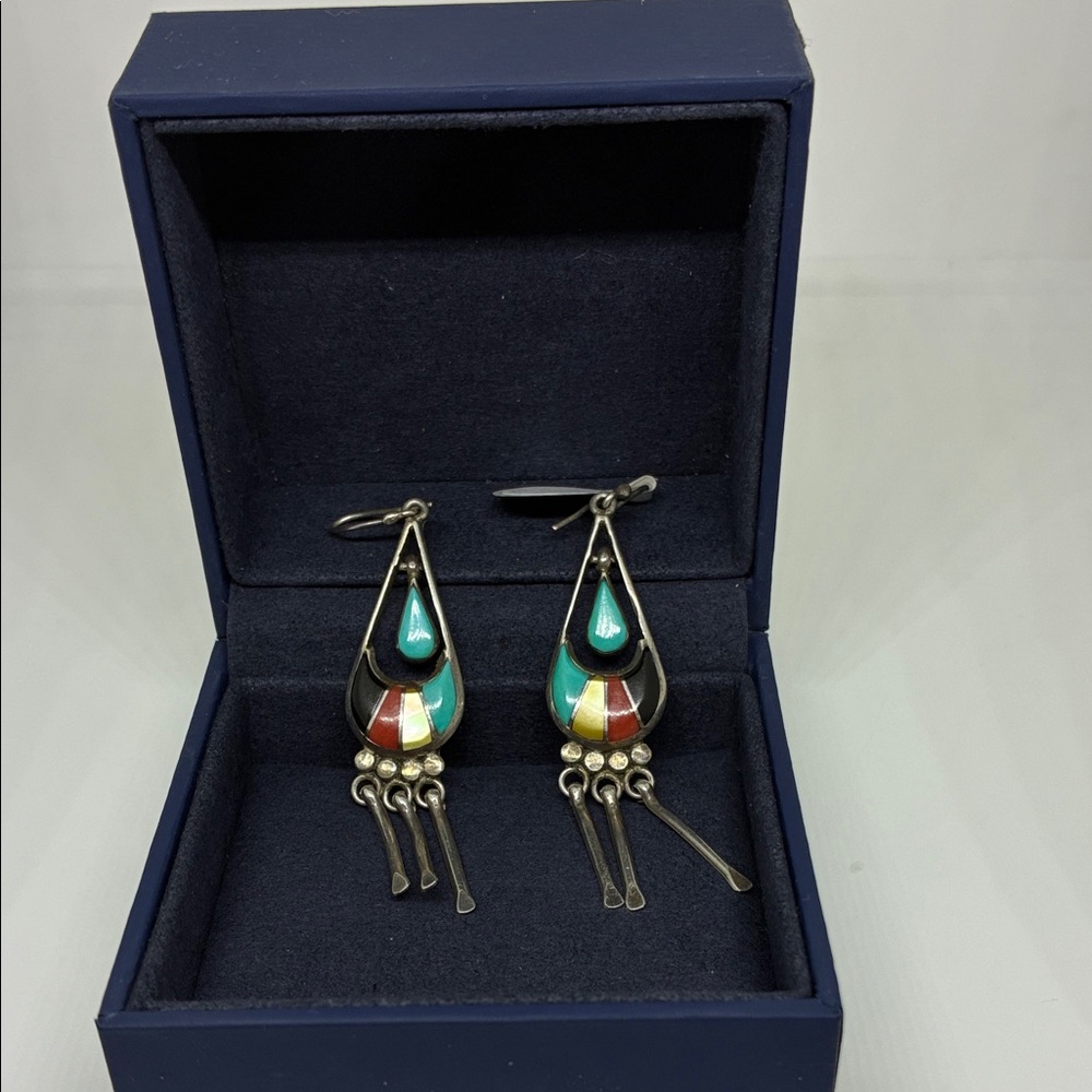 Multicolor Sterling Silver Dangle Earrings